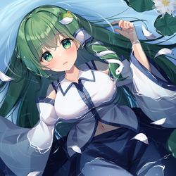 This is a pixiv picture whose title is 【仕事絵】東風谷早苗/グッズイラスト.