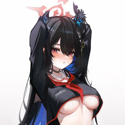 This is a pixiv picture whose title is Nerissa in Hasumi's uniform.
