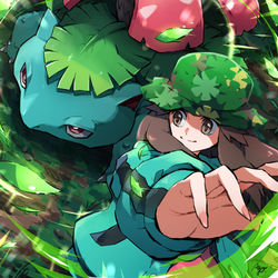 This is a pixiv picture whose title is マジコスリーフ&フシギバナ.