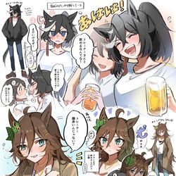 This is a pixiv picture whose title is 酔っ払いウマ娘と担当トレーナー.