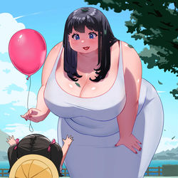 This is a pixiv picture whose title is モブ娘（特大）.