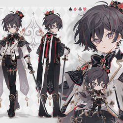 This is a pixiv picture whose title is Character Design [ Spade ♠︎ 🂡🂠 ].