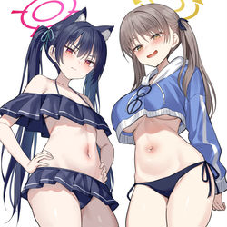 This is a pixiv picture whose title is 水着モエ＆セリカ.