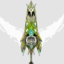 This is a pixiv picture whose title is テツノイバラモチーフの武器(ポケモンSV).