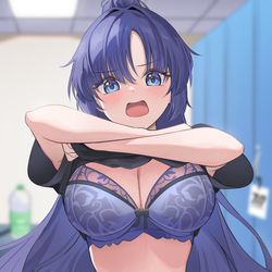 This is a pixiv picture whose title is 「先生!?なんで入ってきてるんですか…!?」.