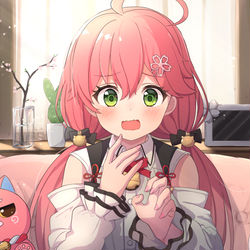 This is a pixiv picture whose title is （仕事絵）さくらみこさんの配信待機画面.