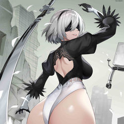 This is a pixiv picture whose title is 2B.