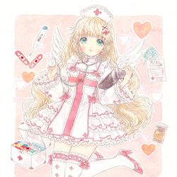 This is a pixiv picture whose title is 白衣の天使.