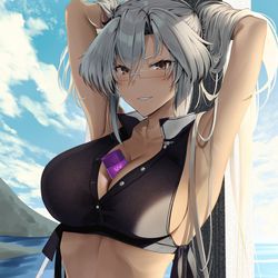 This is a pixiv picture whose title is 日焼け対策.