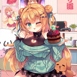 This is a pixiv picture whose title is 一緒にケーキたべよ♥.