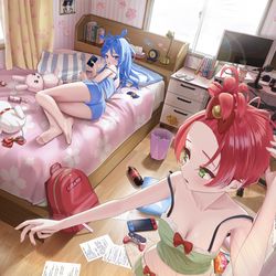 This is a pixiv picture whose title is ヤシの木な二人.