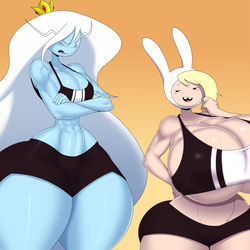 This is a pixiv picture whose title is Fionna & Ice Queen (AT) Bra Meme.