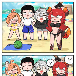 This is a pixiv picture whose title is ド葛スイカ割り本社.