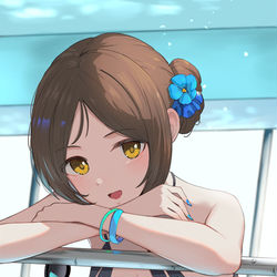 This is a pixiv picture whose title is 穂乃香ちゃんと室内プール.