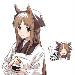This is a pixiv picture whose title is 和服割烹着グラスワンダー.