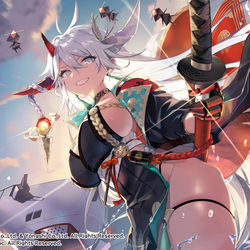 This is a pixiv picture whose title is 【お仕事】アズールレーン６周年記念イラスト「白龍』.