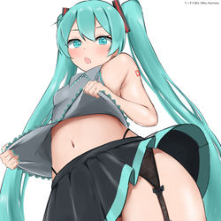 This is a pixiv picture whose title is ミクさんおへそ.