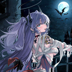 This is a pixiv picture whose title is Halloween yuuka.