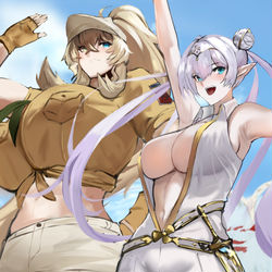 This is a pixiv picture whose title is バゲ子とブリトマート.