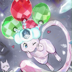 This is a pixiv picture whose title is カワイイを自覚しているテラスタイプひこうのミュウ.