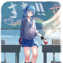 This is a pixiv picture whose title is 学校へ行きたくな.......行きたい！.