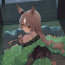 This is a pixiv picture whose title is 月下美バ・サトノダイヤモンド.