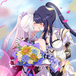 This is a pixiv picture whose title is happy marriage.