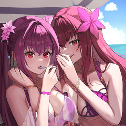 This is a pixiv picture whose title is 水着スカスカ.