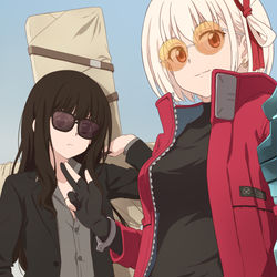 This is a pixiv picture whose title is 錦木千束 井ノ上たきな.
