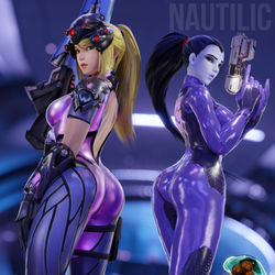 This is a pixiv picture whose title is Widowmaker Samus.