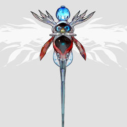This is a pixiv picture whose title is テツノツツミモチーフの武器(ポケモンSV).