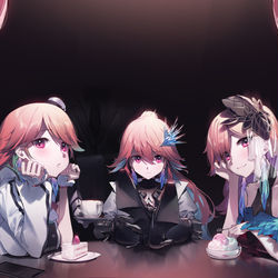 This is a pixiv picture whose title is 白熱の店長会議.