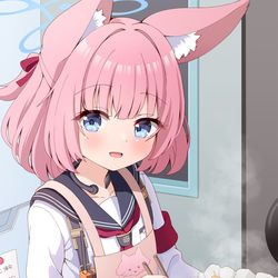 This is a pixiv picture whose title is 「おかえりなさい、先生　もうすぐできますよ」.