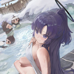 This is a pixiv picture whose title is 温泉 早瀬ユウカ.