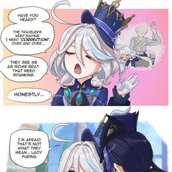 This is a pixiv picture whose title is Furina and Clorinde.