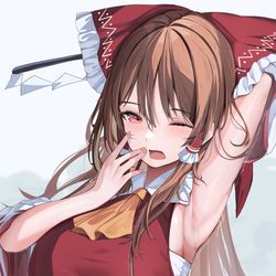 This is a pixiv picture whose title is reimu.