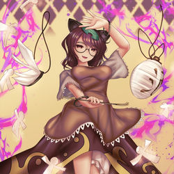 This is a pixiv picture whose title is 狸の親分.