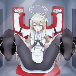 This is a pixiv picture whose title is 桐藤ナギサ 拘束くすぐり.