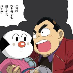 This is a pixiv picture whose title is 元太くん ＆ こむすびまん.