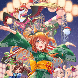 This is a pixiv picture whose title is ウマ×ポケ.