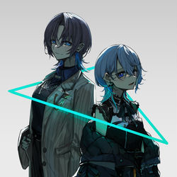 This is a pixiv picture whose title is 青い狼.