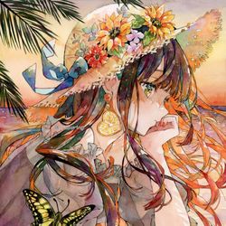 This is a pixiv picture whose title is アナログ水彩＊憧れ.