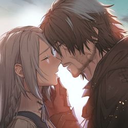 This is a pixiv picture whose title is 夜明けに.