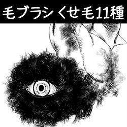 This is a pixiv picture whose title is 毛ブラシ_くせ毛11種.