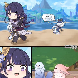 This is a pixiv picture whose title is Ei stealing Furina pet.