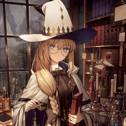 This is a pixiv picture whose title is 雨の魔女.