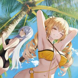 This is a pixiv picture whose title is スイカ割り.