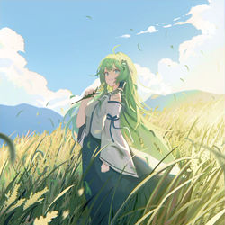 This is a pixiv picture whose title is 早苗.