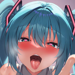 This is a pixiv picture whose title is 急接近ミクさん.
