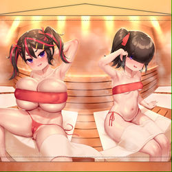 This is a pixiv picture whose title is 〔蟻塚フォミカ&蟻塚暗都〕サウナタペストリー〔2023残暑見舞い.